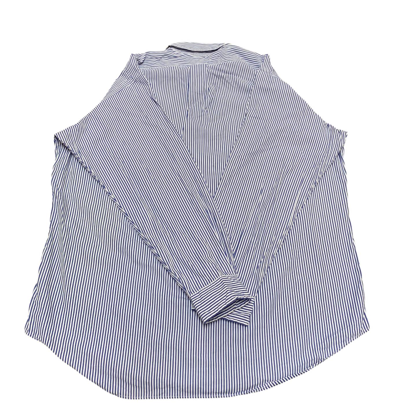 Ralph Lauren Shirt Mens Large Blue Striped Long Sleeve Small Blue Polo Pony Logo