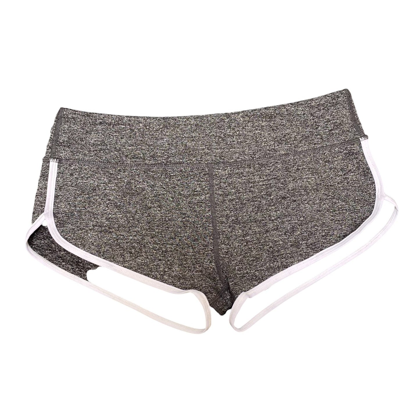 Sprinter Shorts Womens Medium Grey Space Dye High Waisted Athletic Gym Workout