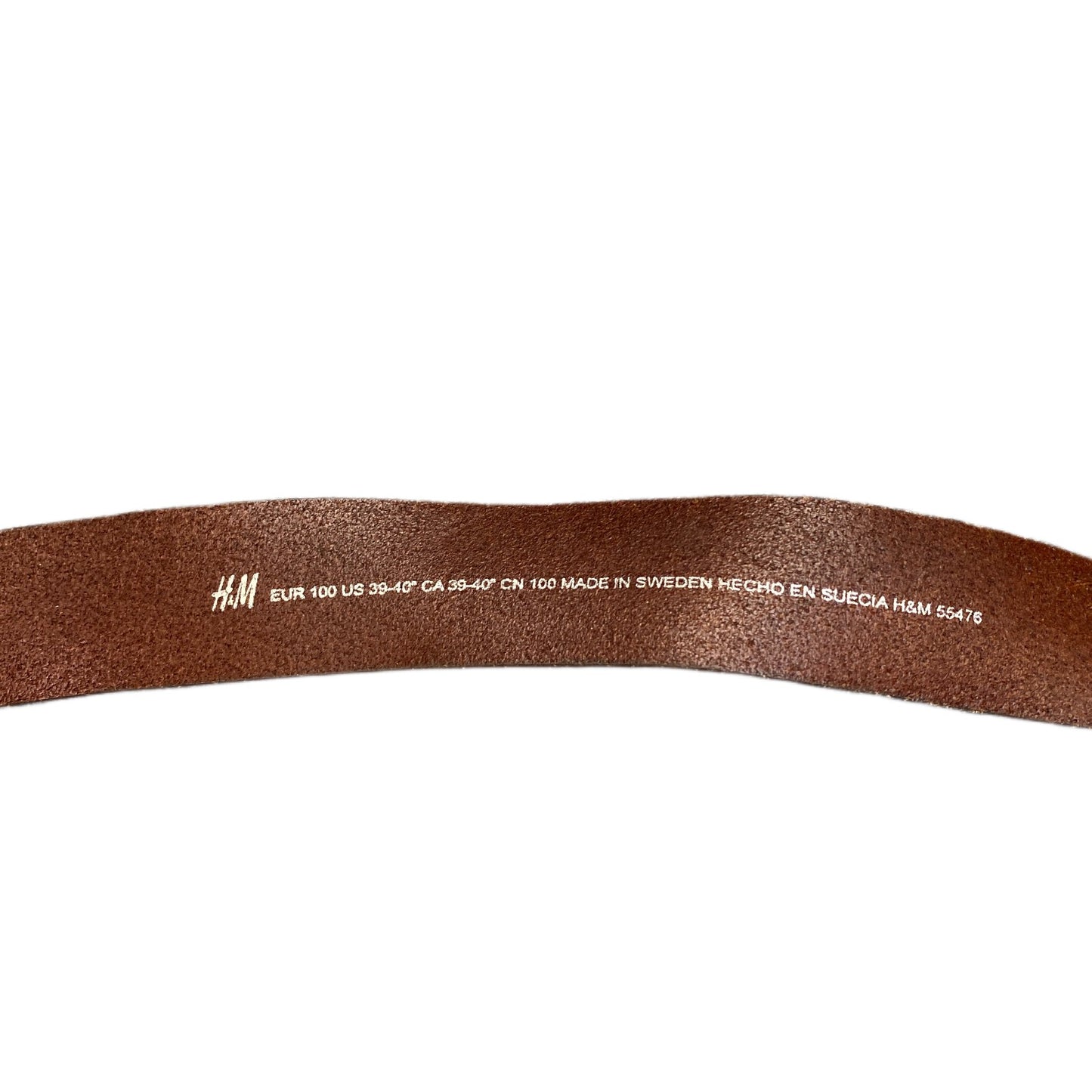 H&M Waist Belt Mens Brown Leather Adjustable Silver Pin Buckle 44 Inches