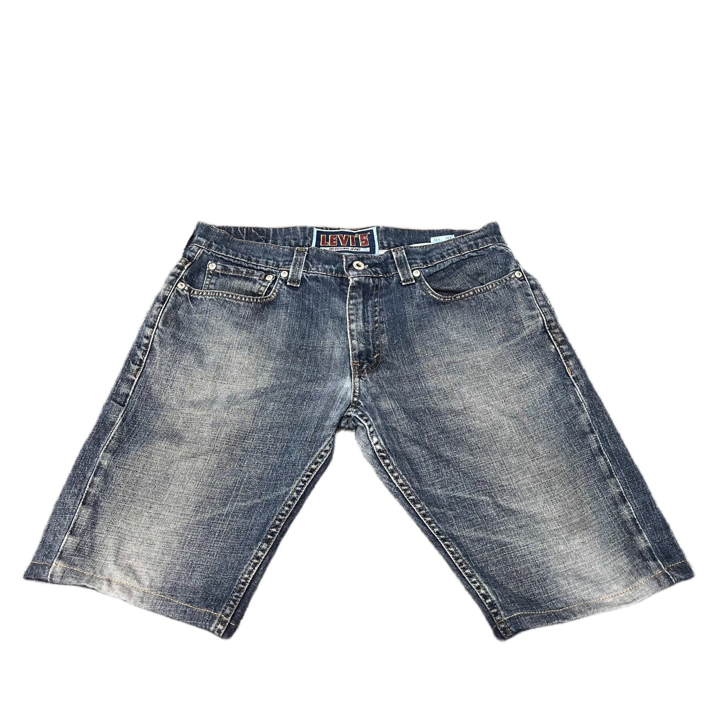 Levi's 511 Skinny Shorts Fits as Mens L 34" Waist Blue Denim Red Tab Five Pocket