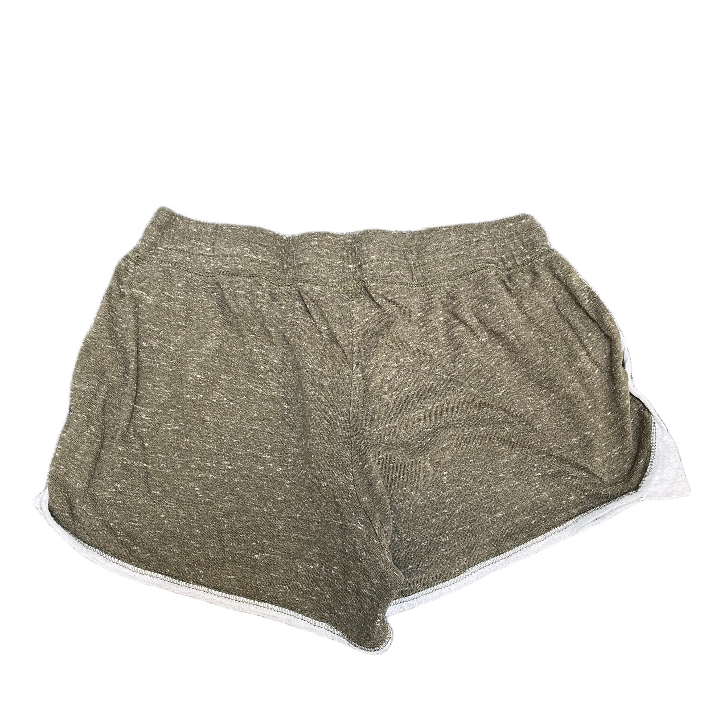 Running Sprinter Shorts Women L 30" Waist Olive Athletic Gym Workout Dolphin Hem