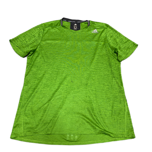 Adidas Climalite Running T-Shirt Men L Green Short Sleeve Crew Neck Pullover Tee