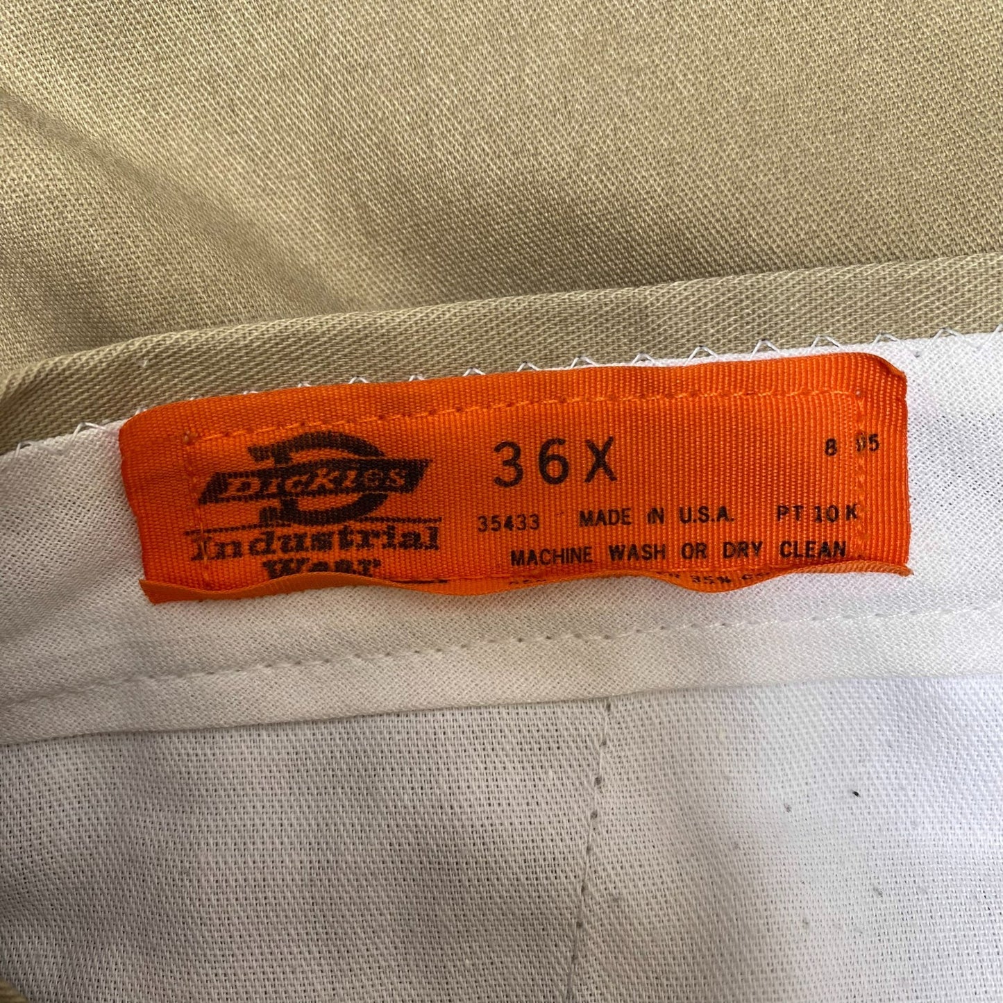 Dickies Trousers Men's XL Beige Straight Leg Slash Pockets Workwear Outdoor