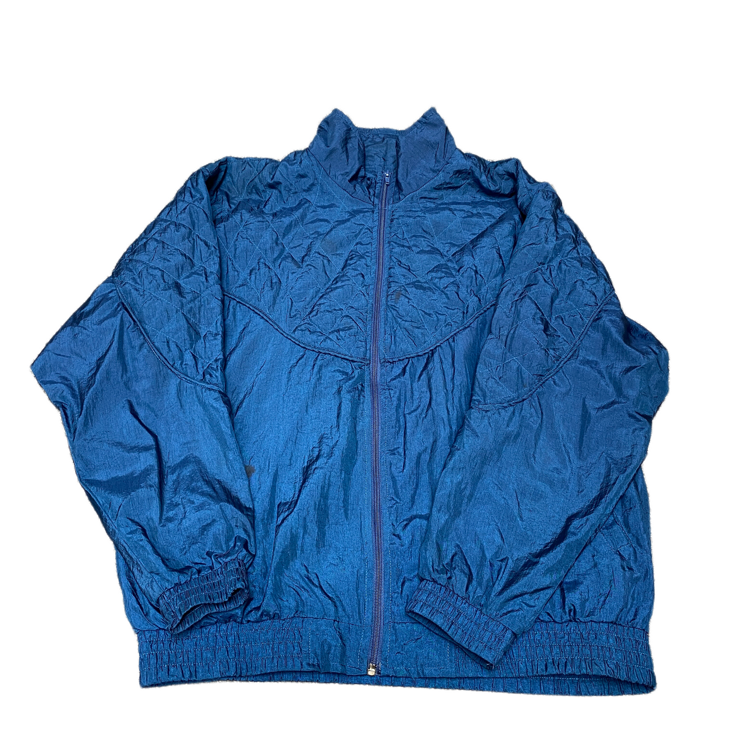 Vtg Bocoo Windbreaker Jacket Mens Large Teal Blue Quilted Lightweight Full Zip