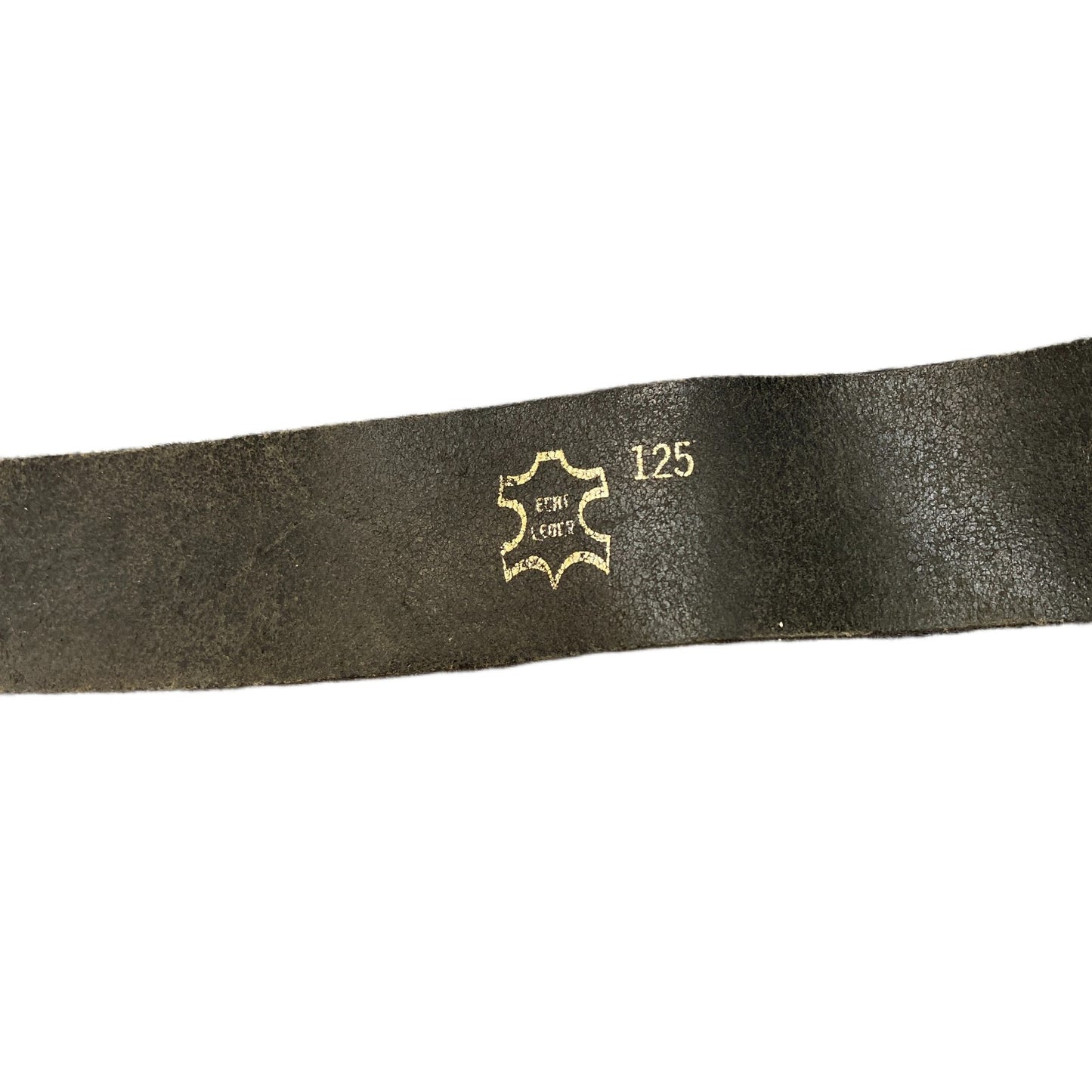 Waist Belt Mens Black Leather Adjustable Silver Pin Buckle 43.5 Inches