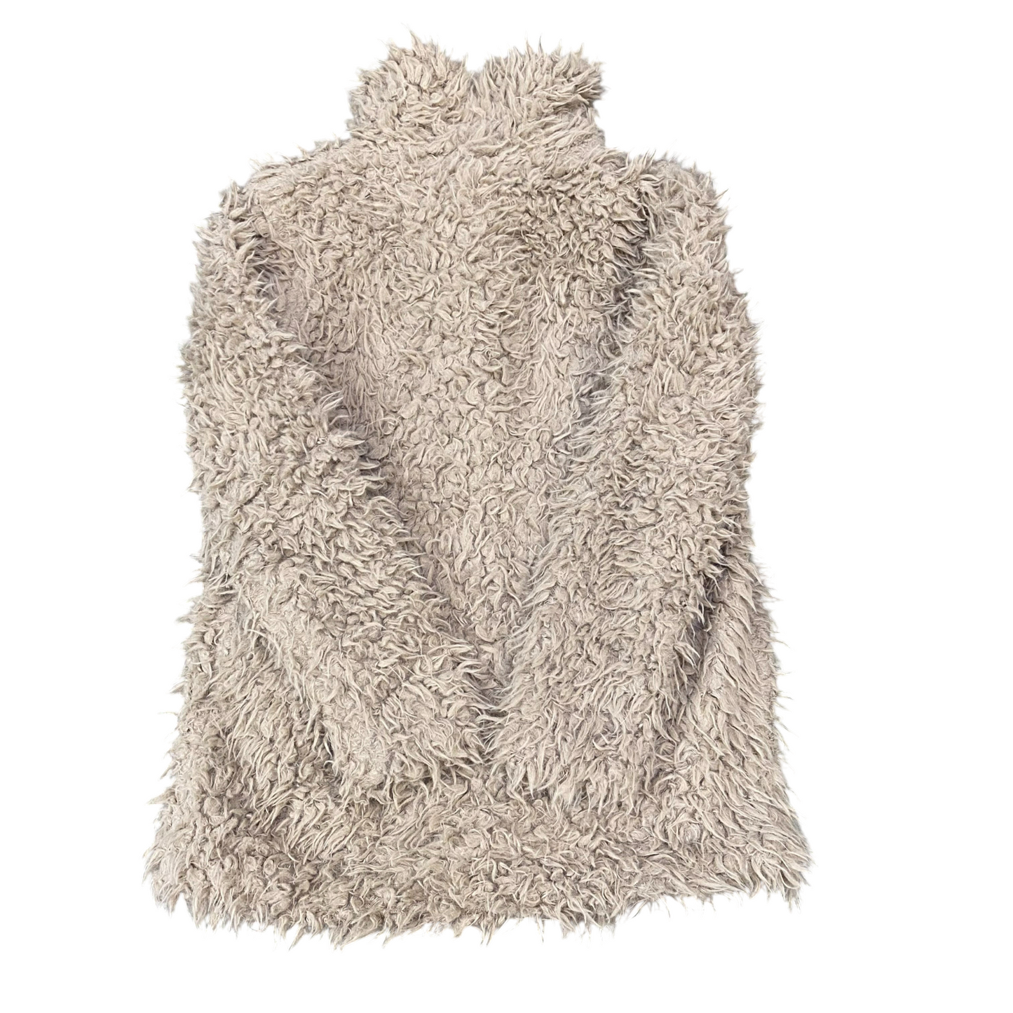 Kapalua Faux Fur Coat Womens XS Beige Lined Fuzzy Winter Long Sleeve Collared