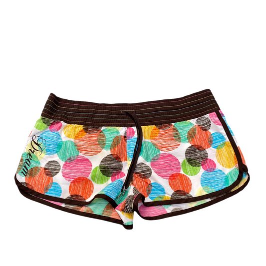 Dream Sprinter Running Shorts 34W White Circle Print Elastic Waist Drawstring