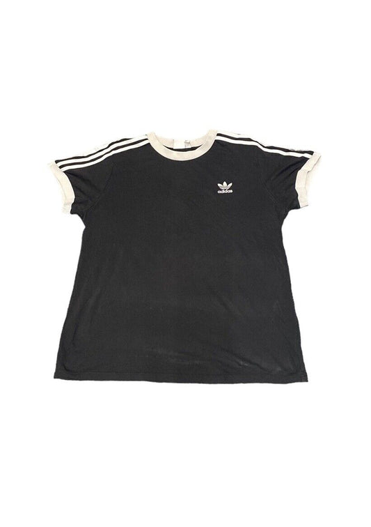 Adidas T-Shirt Black Womens L Front Logo