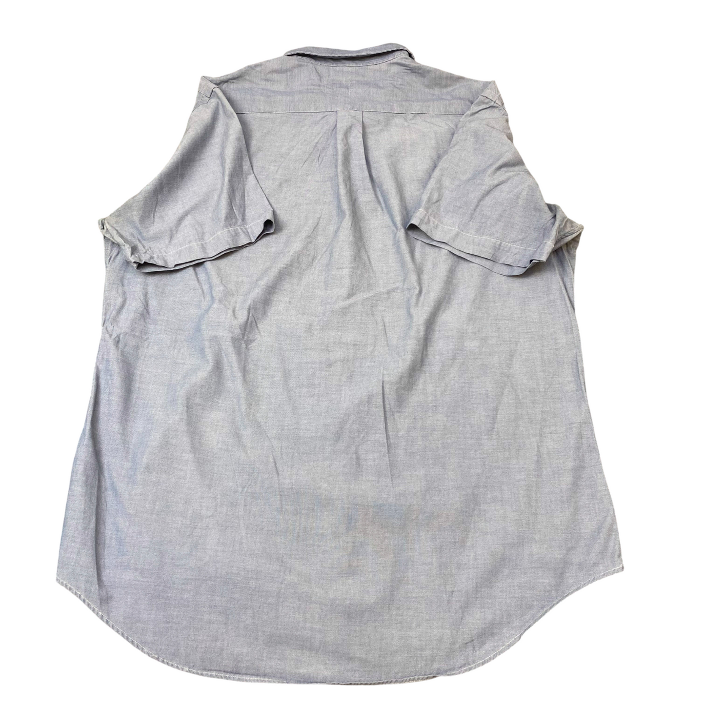 Ralph Lauren Shirt Mens L Blue Short Sleeve Brown Pony Logo Button Down