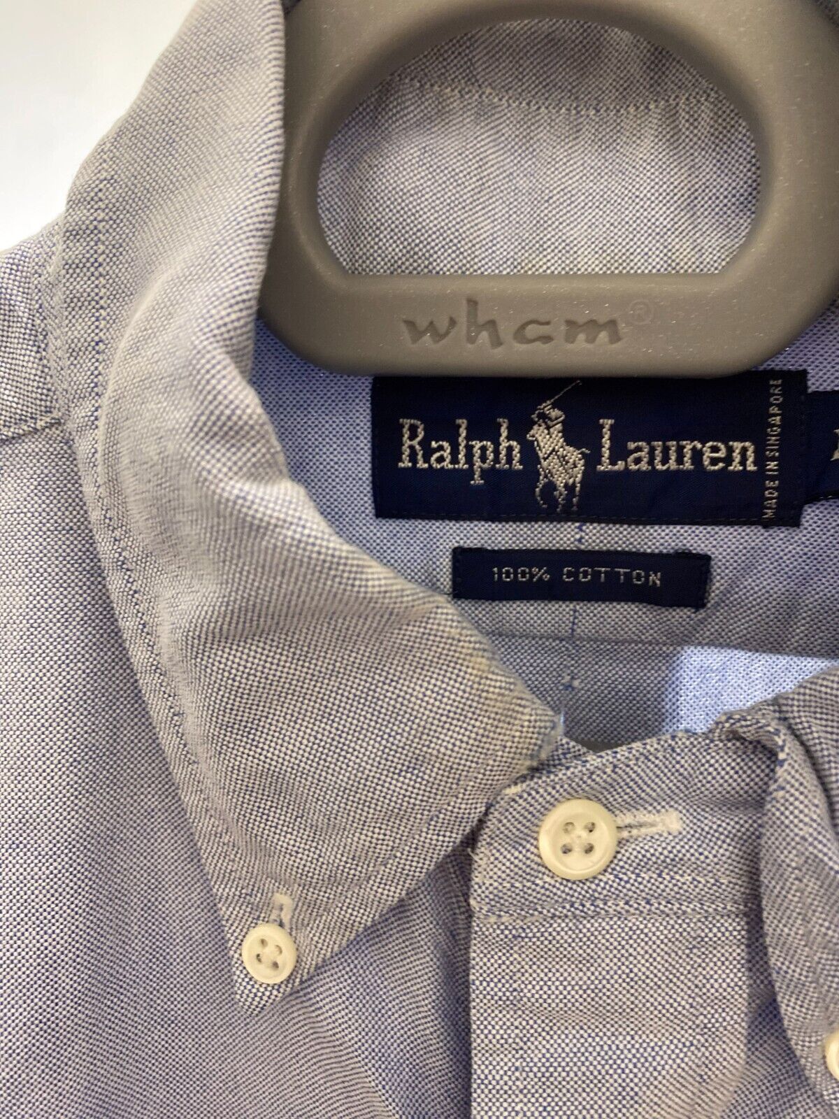 Ralph Lauren Shirt Mens XL Blue Cotton Casual Long Sleeve Single Pocket Logo Tag