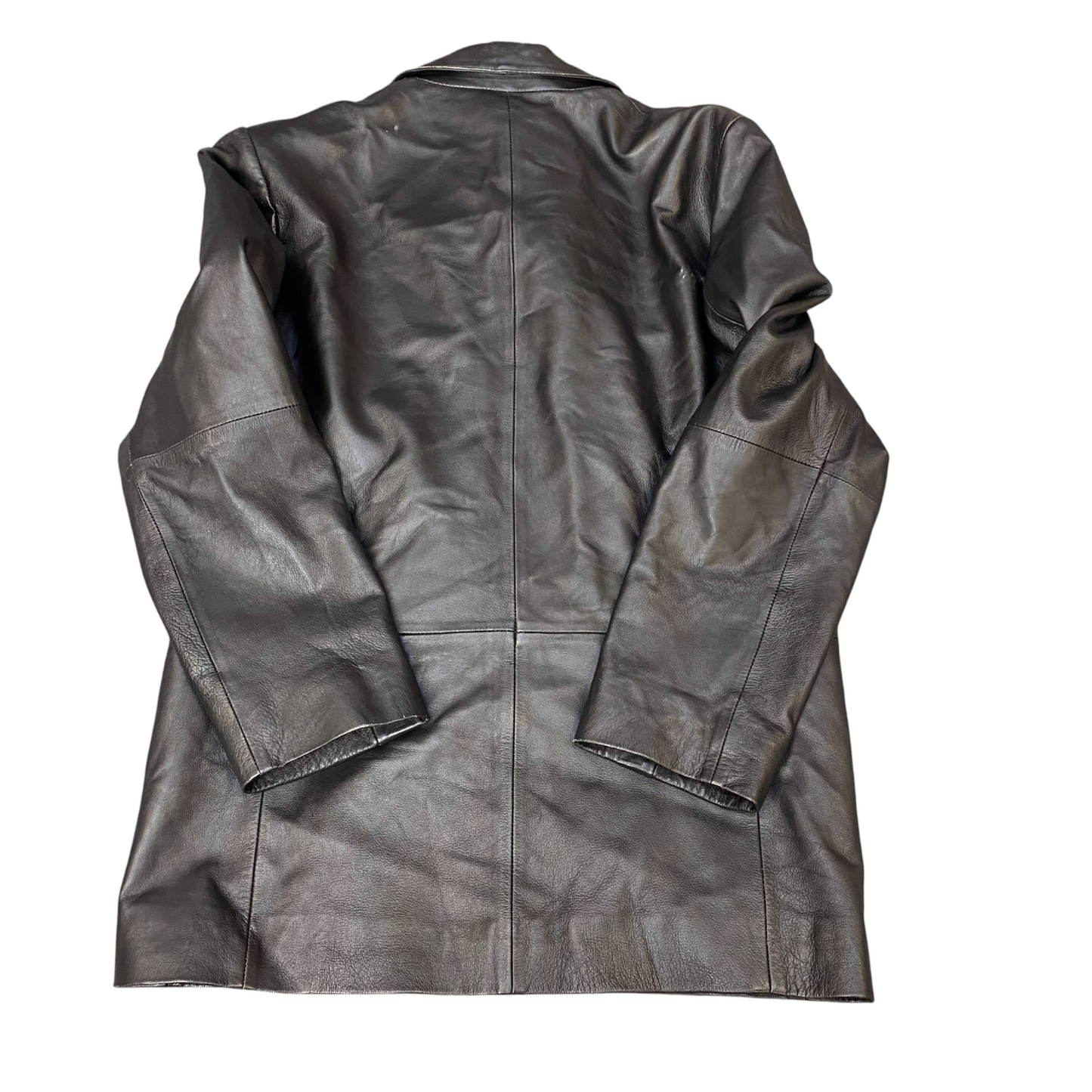 Gipsy Real Genuine Leather Jacket Mens XXL Black Notch Lapel Single Breasted