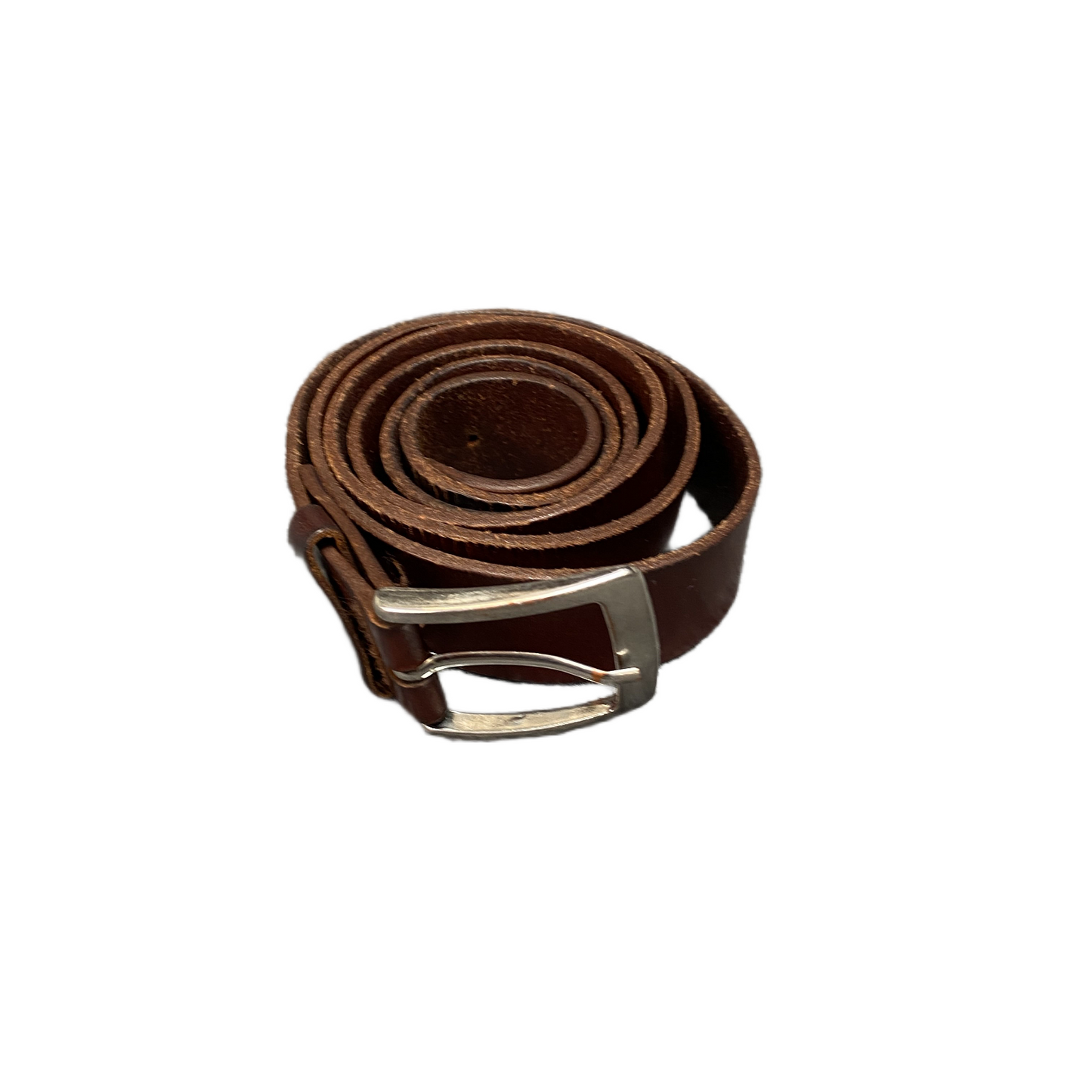 Waist Belt Mens Brown Leather Adjustable Silver Pin Buckle 47.5 inches