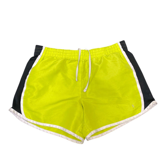 Danskin Now Sprinter Shorts Womens Small Yellow Black Gym Training Elastic Waist