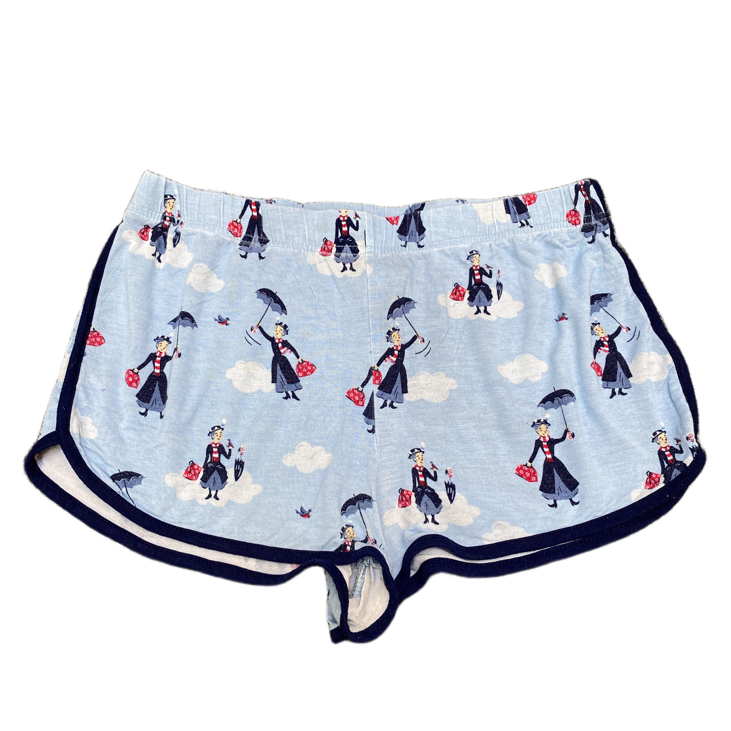 Running Sprinter Shorts Womens XS 28" Waist Multi Mary Poppins Print Dolphin Hem