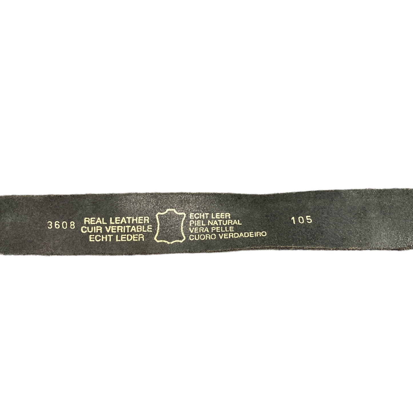 Waist Belt Mens Black Leather Adjustable Silver Rectangular Buckle 46.5 Inches