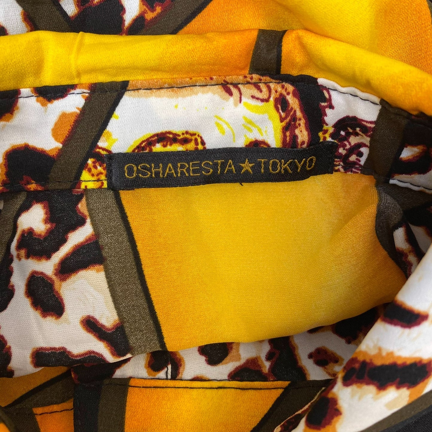 Osharesta Tokyo Shirt Womens M Multi Animal Print Long Sleeve Collar Button Down