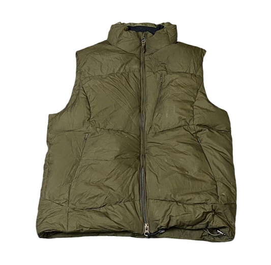 Ralph Lauren Puffer Vest Women M Olive Green 100% Polyester Goose Down Full Zip