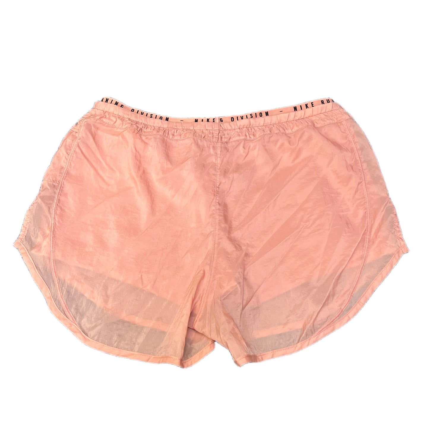 Nike Tempo Luxe Running Shorts Womens L 32" Waist Peach Pink Lined Dolphin Hem