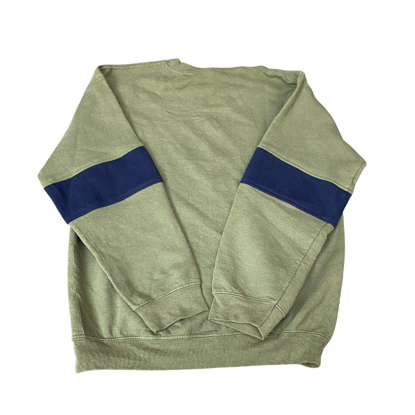 Nike Reworked Sweatshirt Mens M Navy Green Embroidered Spellout Logo Vintage Y2K