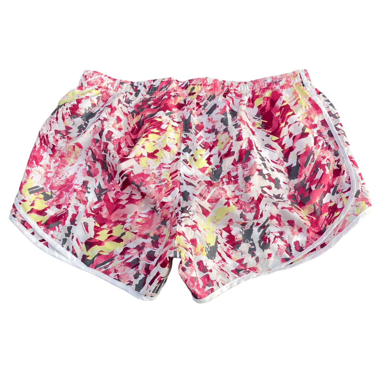 Running Sprinter Shorts Womens XL Pink White Lined Athletic Fit Elastic Waist