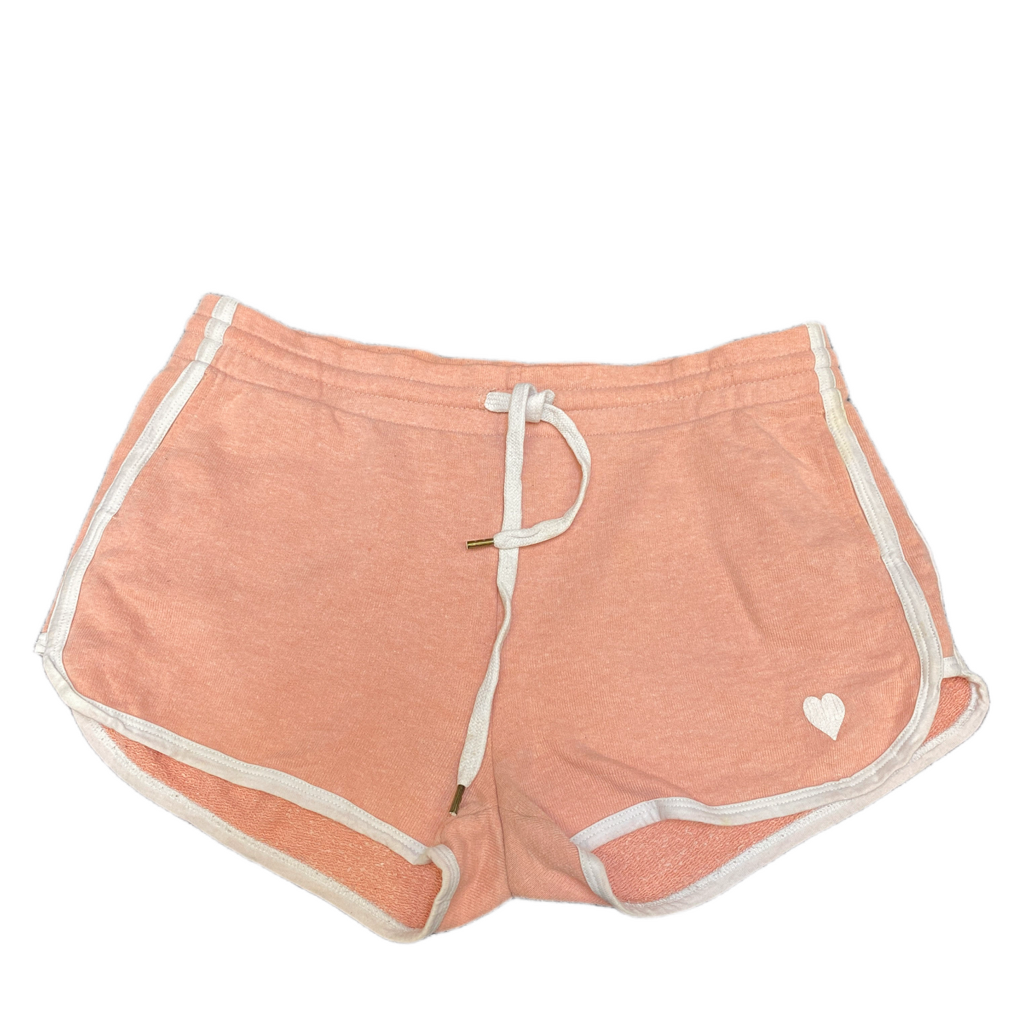 Running Sprinter Shorts Women L 32" Waist Peach Athletic Gym Workout Dolphin Hem