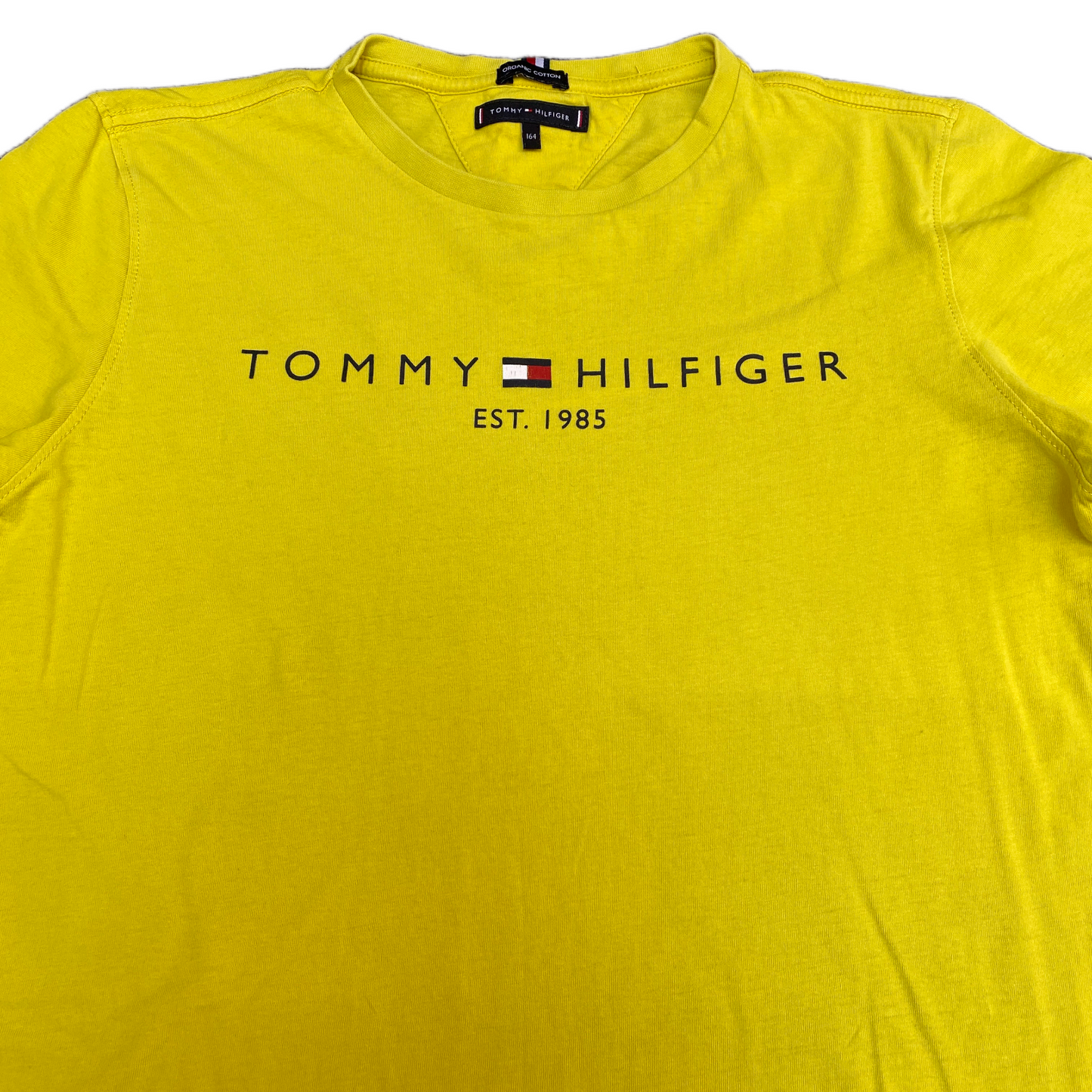 Tommy Hilfiger Shirt Womens S Yellow Organic Cotton Short Sleeve Crew Neck Tee