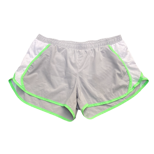 Active Running Shorts Large Grey Elastic Waist Stretch Athletic Gym Fit Outdoor