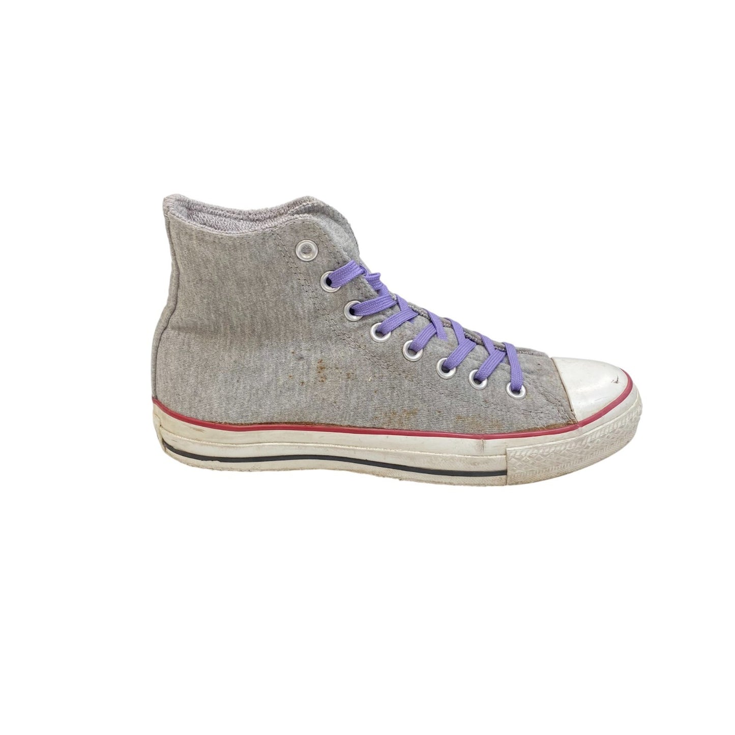 Converse All Star Chuck Taylor High Sneakers Juniors 6.5 Grey White Canvas