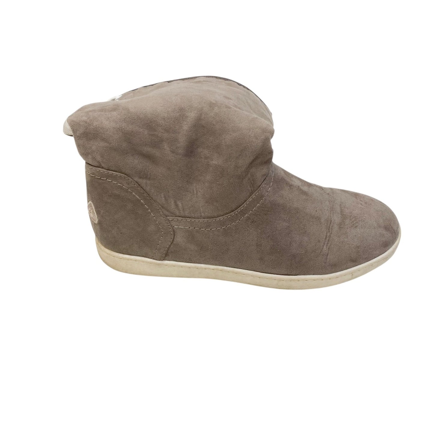 Fila Snow Boots Women's 6.5 Grey Leather Faux Fur Lined Comfort Lace Up Back