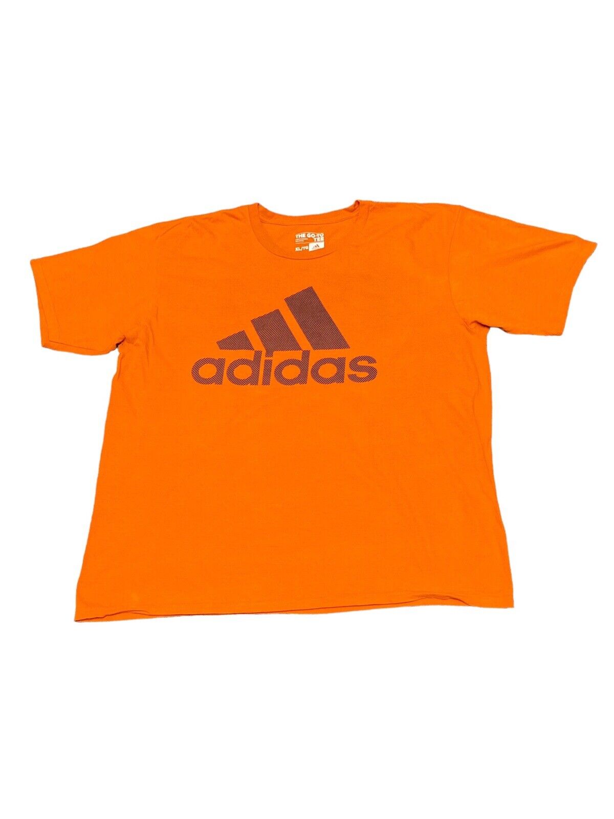 Adidas T-Shirt Orange Mens XL Chest Logo