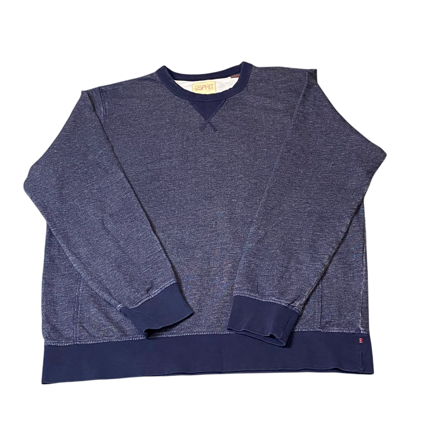 Esprit Sweatshirt Mens 2XL Blue Knit Regular Fit Long Sleeve Crew Neck Pullover