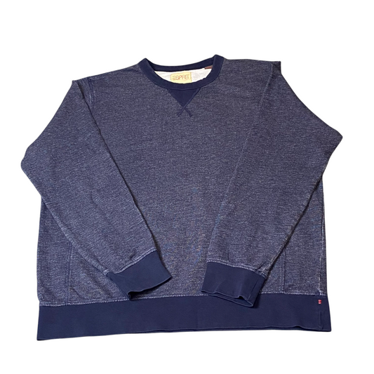 Esprit Sweatshirt Mens 2XL Blue Knit Regular Fit Long Sleeve Crew Neck Pullover