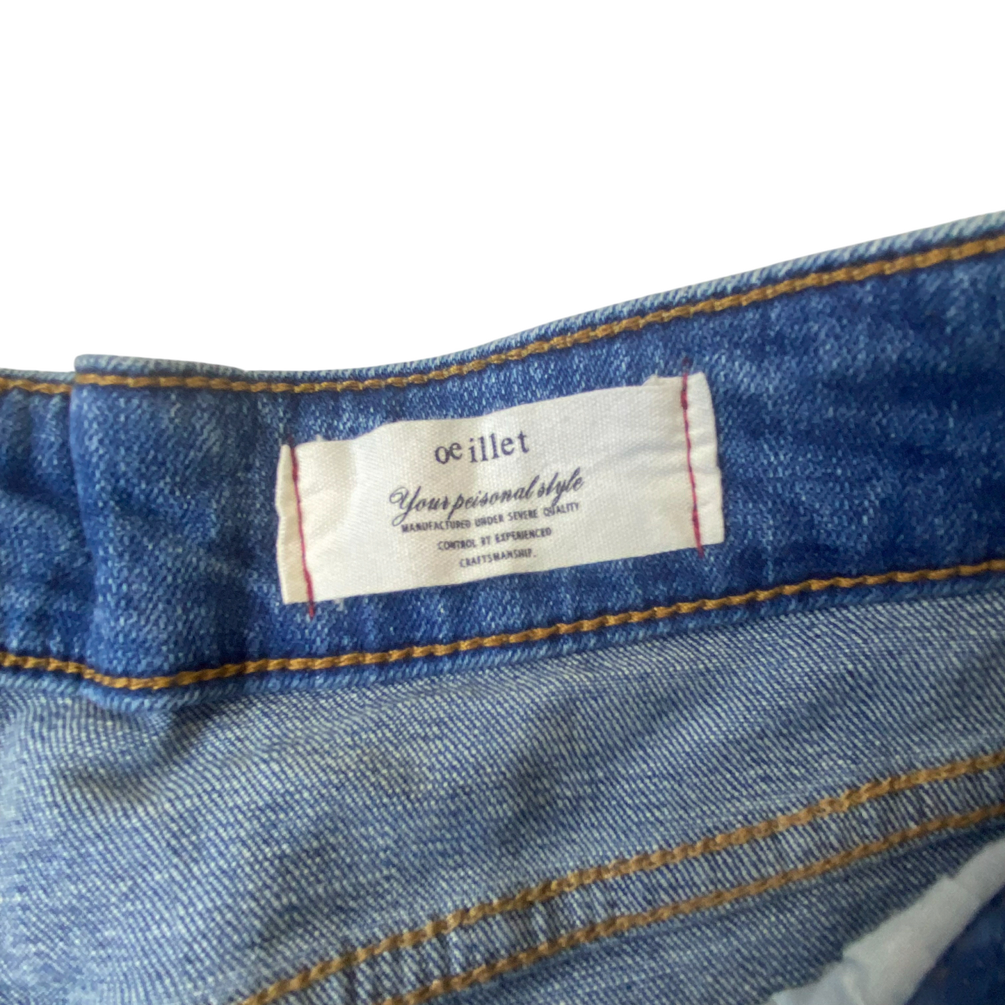 Oeillet Jeans Womens Medium W28 L23 Blue Denim Casual Straight Fit Flat Front