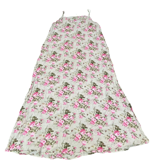 Rhum Raisin Long Dress Womens S Cream Pink Floral Casual V-Neck Spaghetti Straps