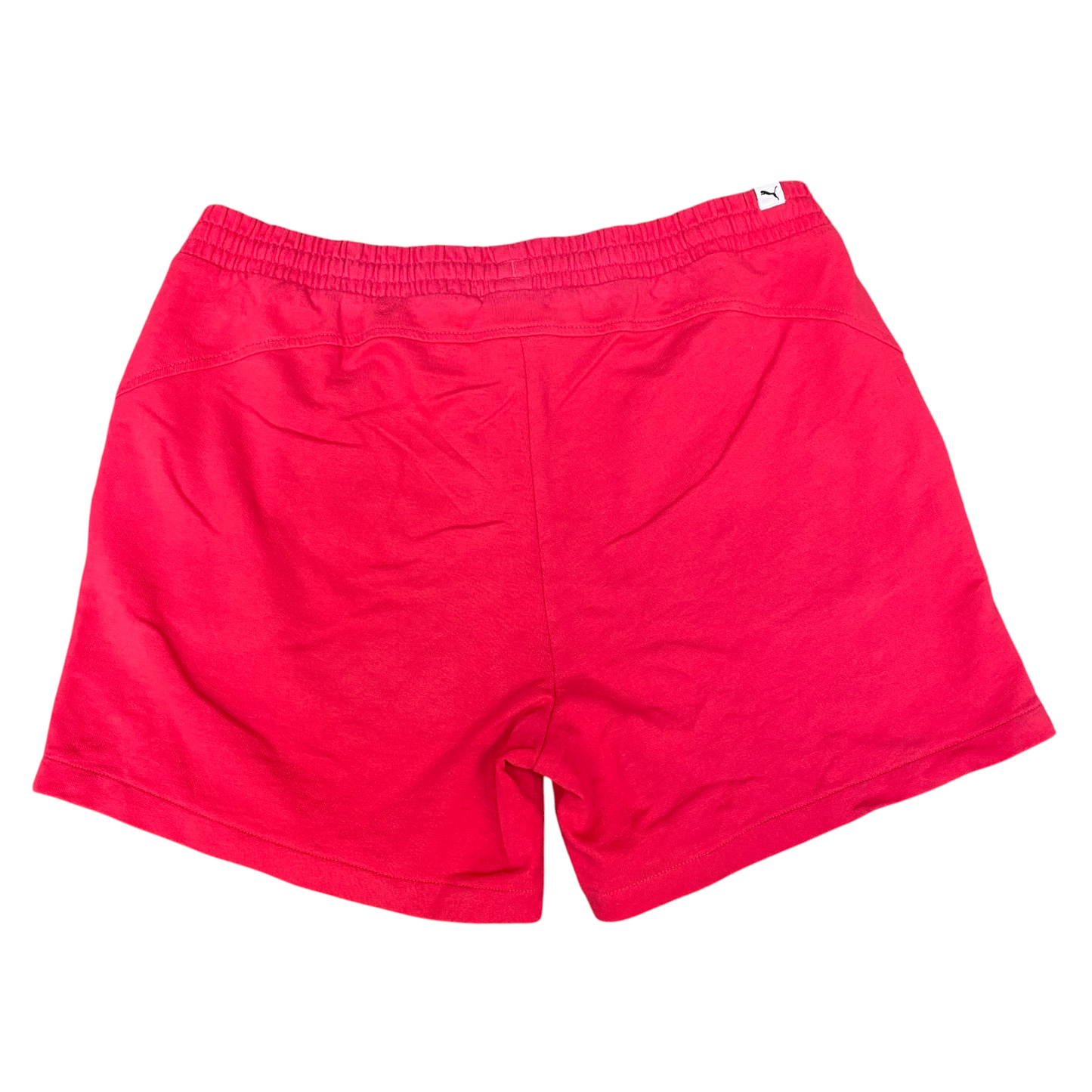 PUMA Foundation Athletic Shorts Womens Large Red Stretch High Waist Drawstring
