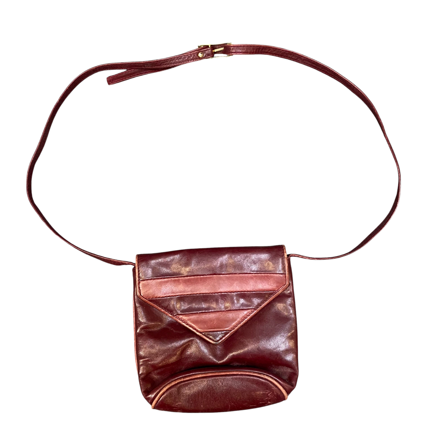 Women Crossbody Bag Dark Brown Leather Adjustable Strap Magnetic Flap Closure