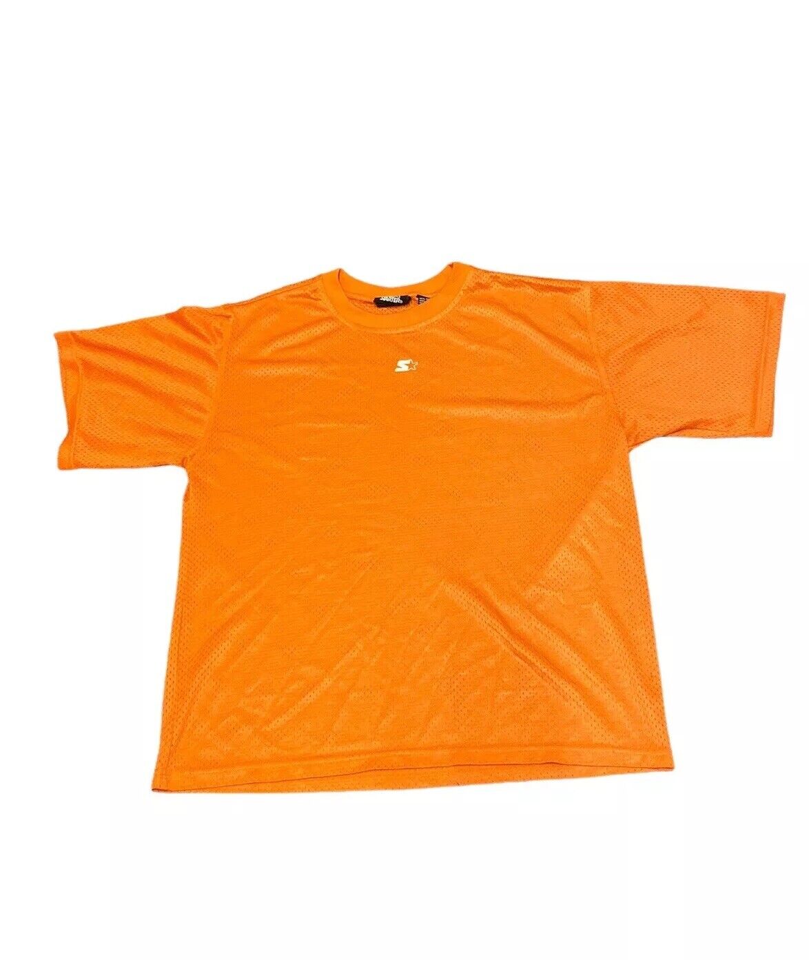 Starter T-Shirt Orange Mens L Chest Logo