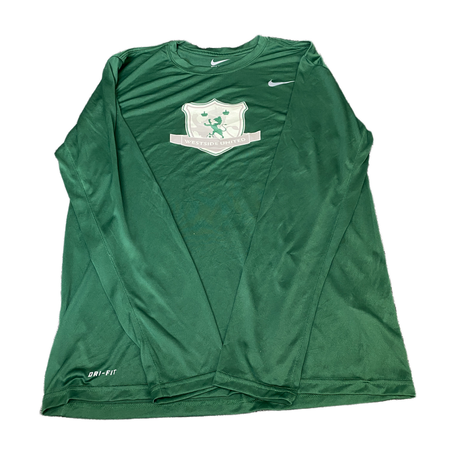 Nike Dri-FIT Performance T-Shirt Mens Medium Green Westside United Long Sleeve