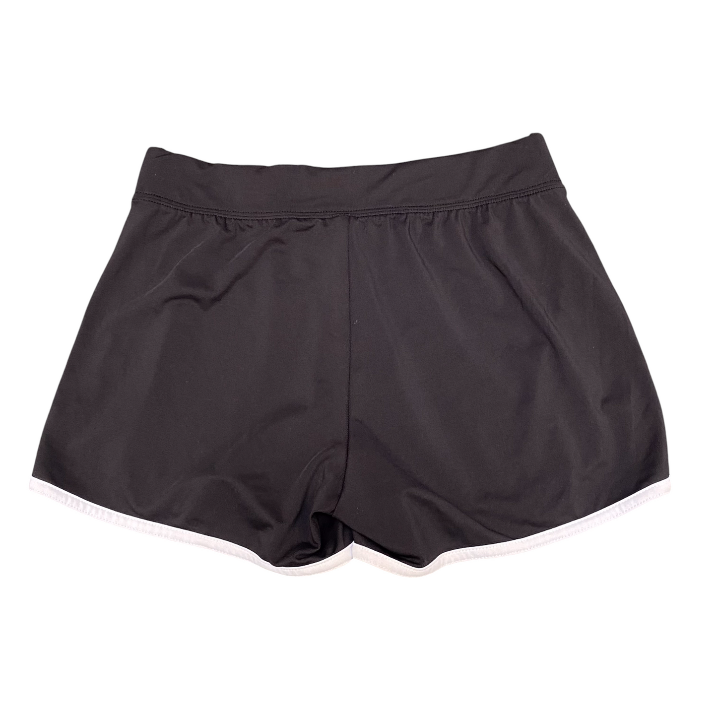 Active Running Shorts Womens 25W Black Athletic Fit Gym Workout Dolphin Hem