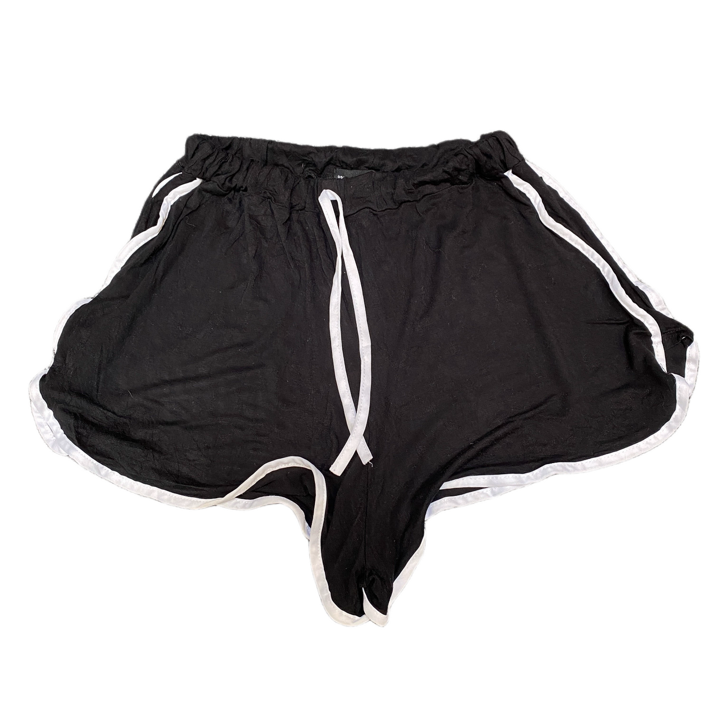 Running Sprinter Shorts Women S 24" Waist Black Athletic Gym Workout Dolphin Hem