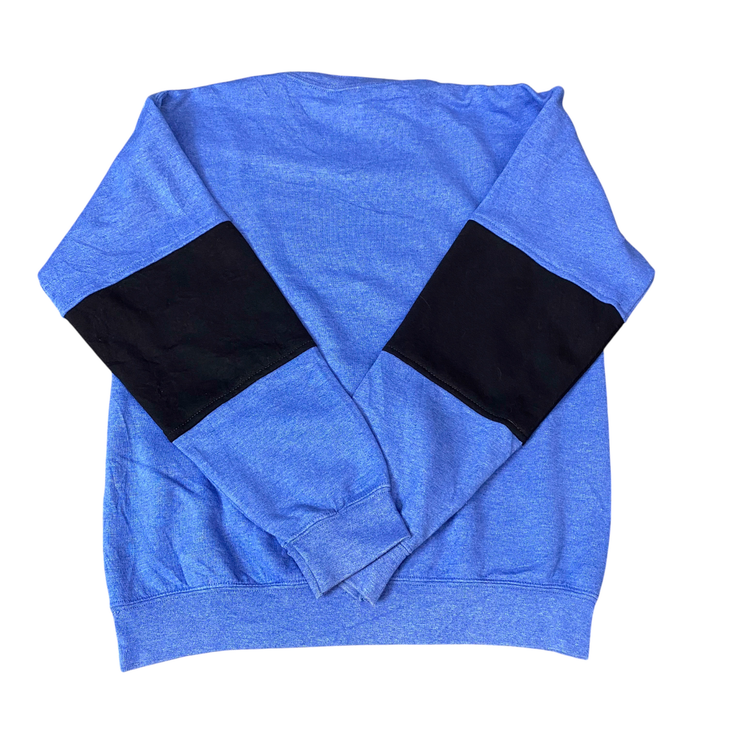 Nike Reworked Sweatshirt Mens M Blue Black Embroidered Spellout Logo Vintage Y2K