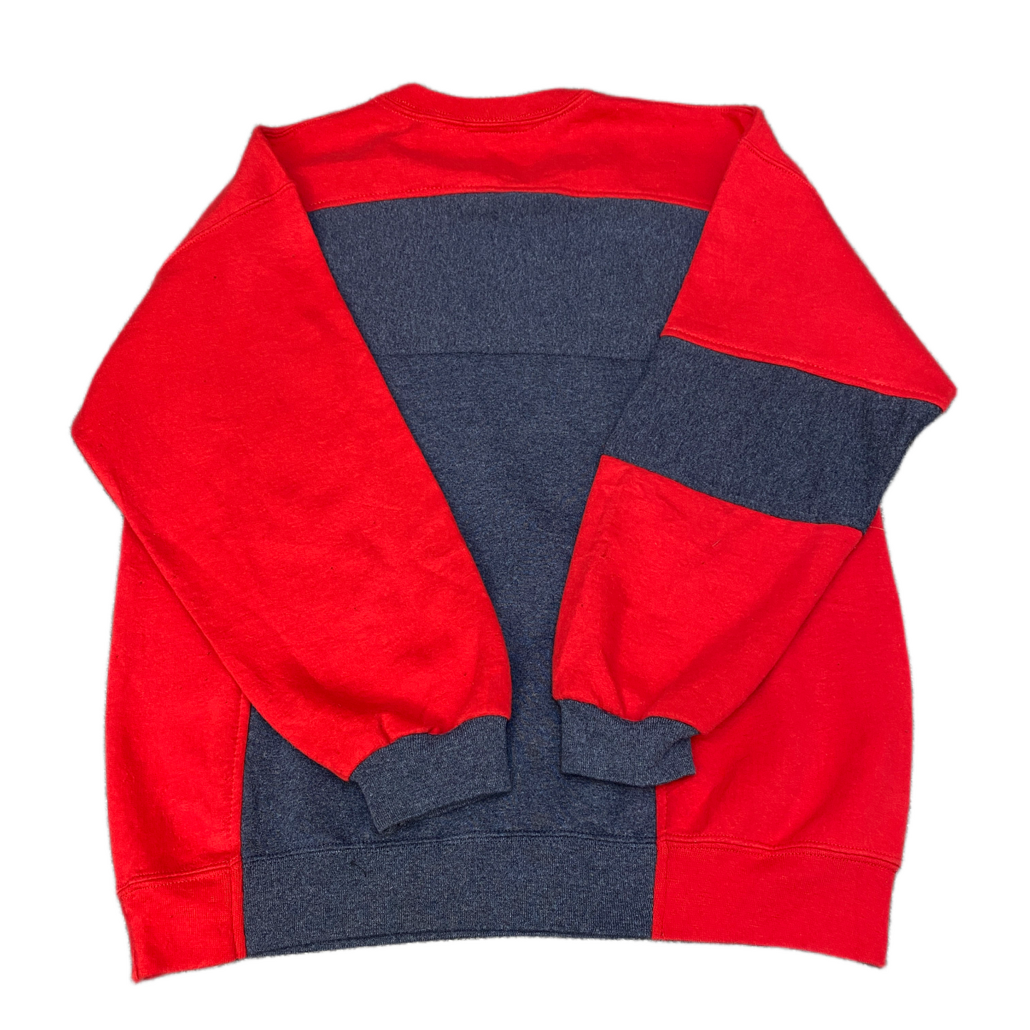 Nike Reworked Sweatshirt Mens L Red Grey Embroidered Spellout Logo Vintage Y2K
