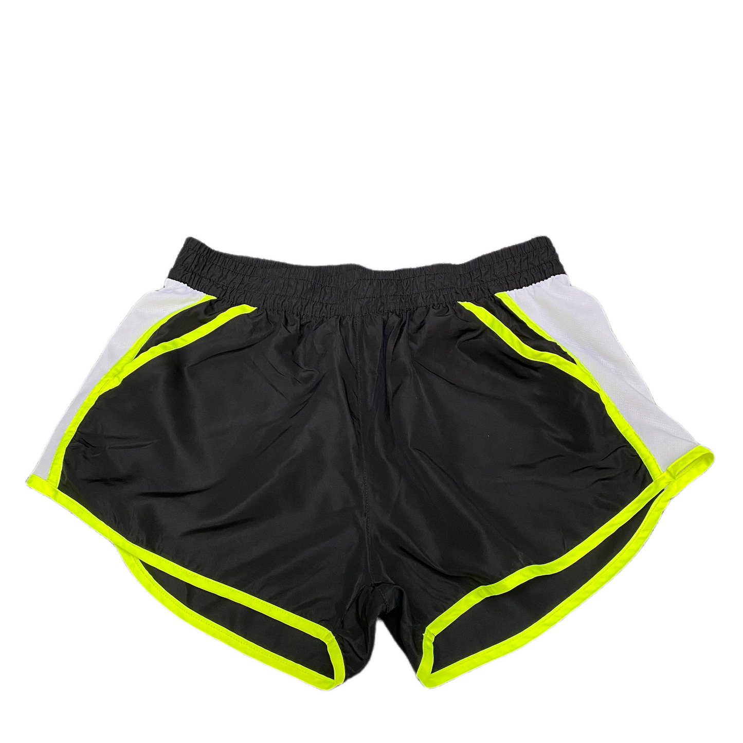 Running Sprinter Shorts Womens L 30" Waist Black Athletic Workout Dolphin Hem
