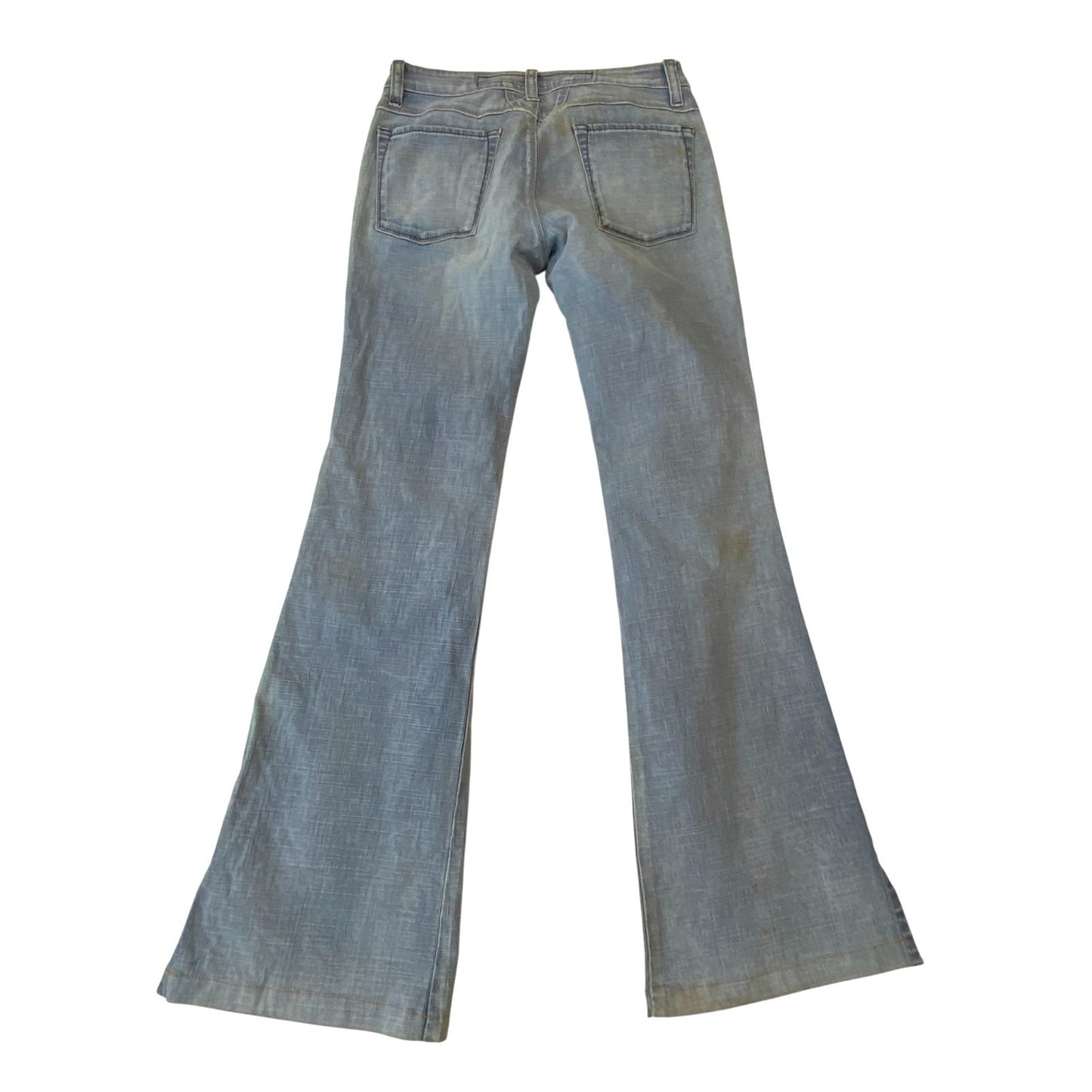 Marithe Francoins Girbaud Jeans Womens Medium W27 L30 Blue Wide Leg Ankle Slit