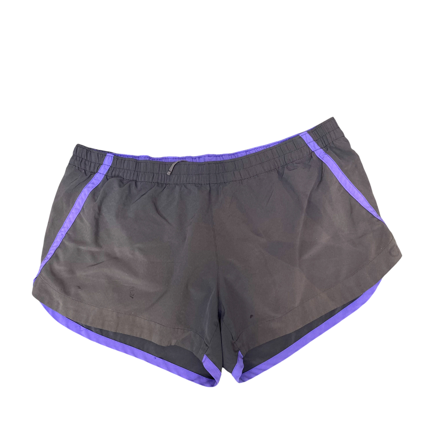 Running Sprinter Shorts Womens Medium Grey Athletic Drawstring Waist Dolphin Hem