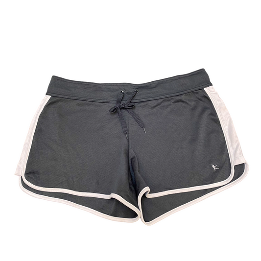 Running Sprinter Shorts Womens Large Black Drawstring Waist Athletic Dolphin Hem
