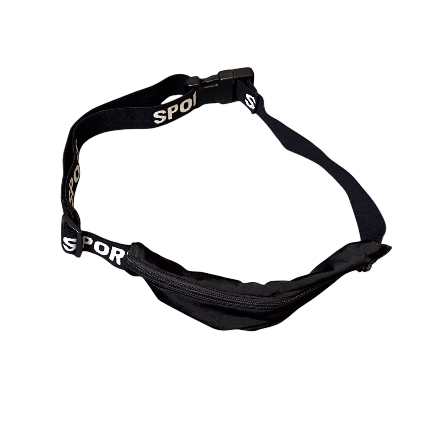Men Women Sports Travel Waist Fanny Pack Bum Bag Black Adjustable Strap Zipper