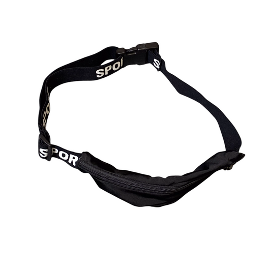Men Women Sports Travel Waist Fanny Pack Bum Bag Black Adjustable Strap Zipper