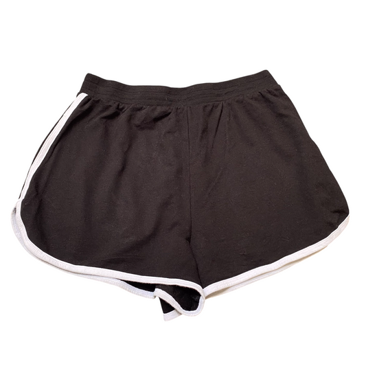 Womens Sprinter Running Shorts 24W Black Elastic Waist Athletic Fit Dolphin Hem