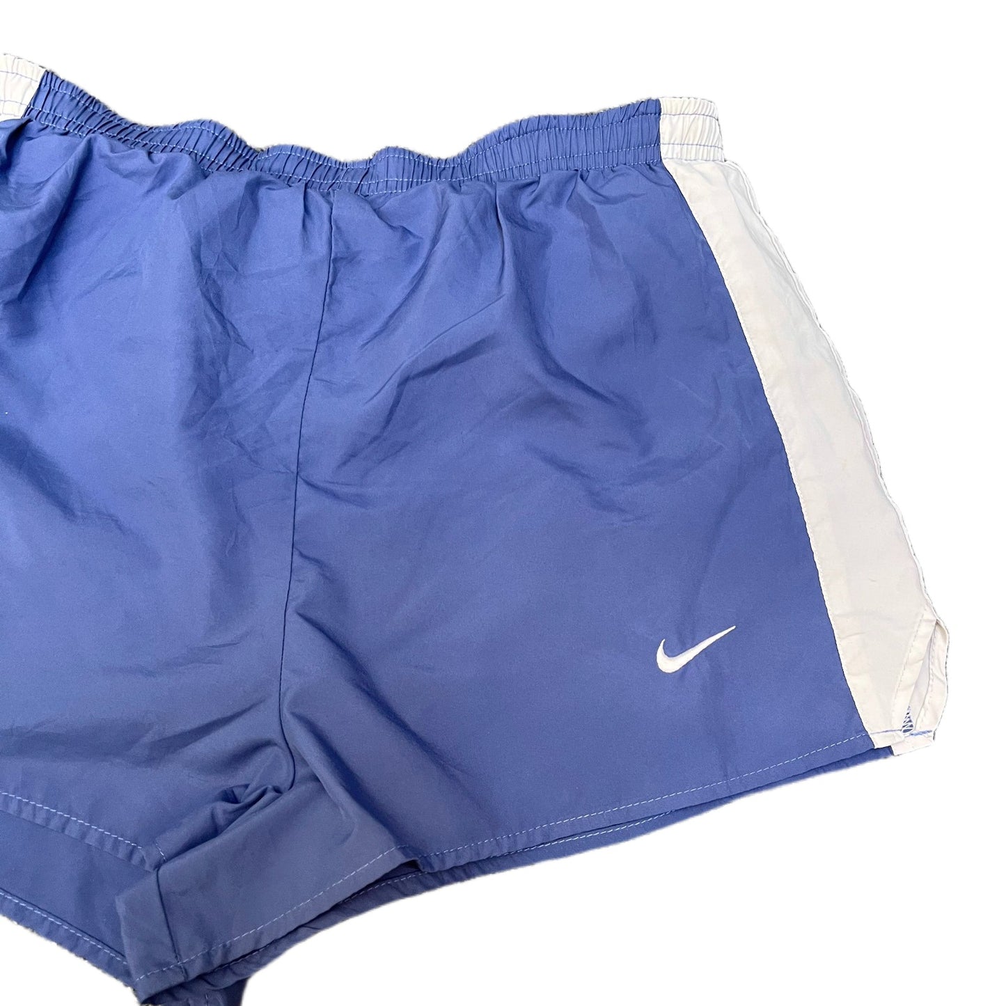 Nike Dri-Fit Running Shorts Womens Small 28" Waist Blue White Lined Gym Training